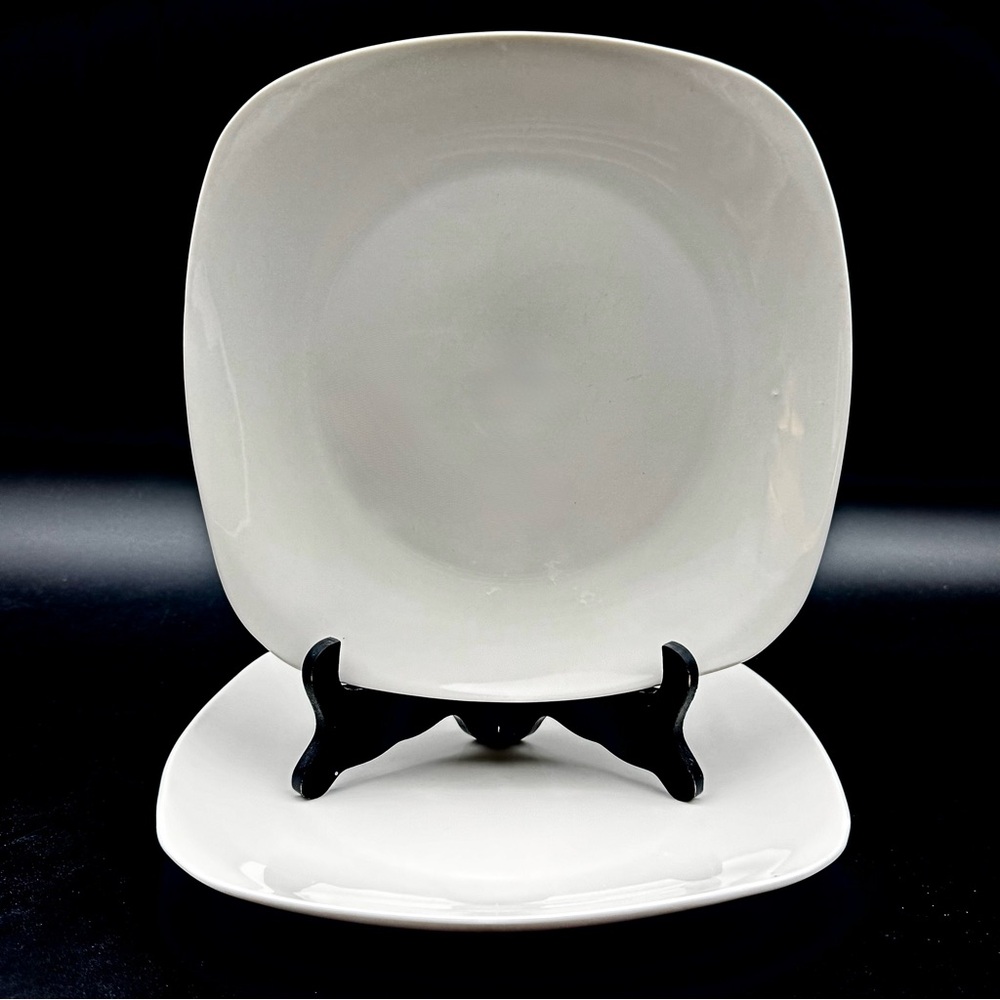 2 royal norfolk greenbrier international square white dinner plate 9 3/4 in
